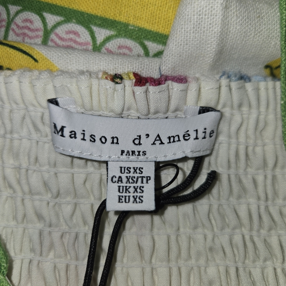 Maison D'Amelie Maxi Dress W/ Pockets Tropical Boho Coastal Beach Resort XS NWT - Picture 6 of 7